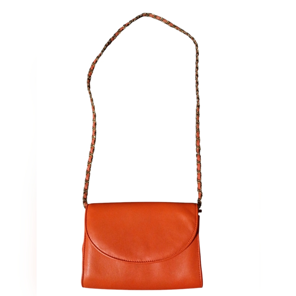 Jennifer Moore crossbody/shoulder bag. Orange Genuine leather Magnetic closure